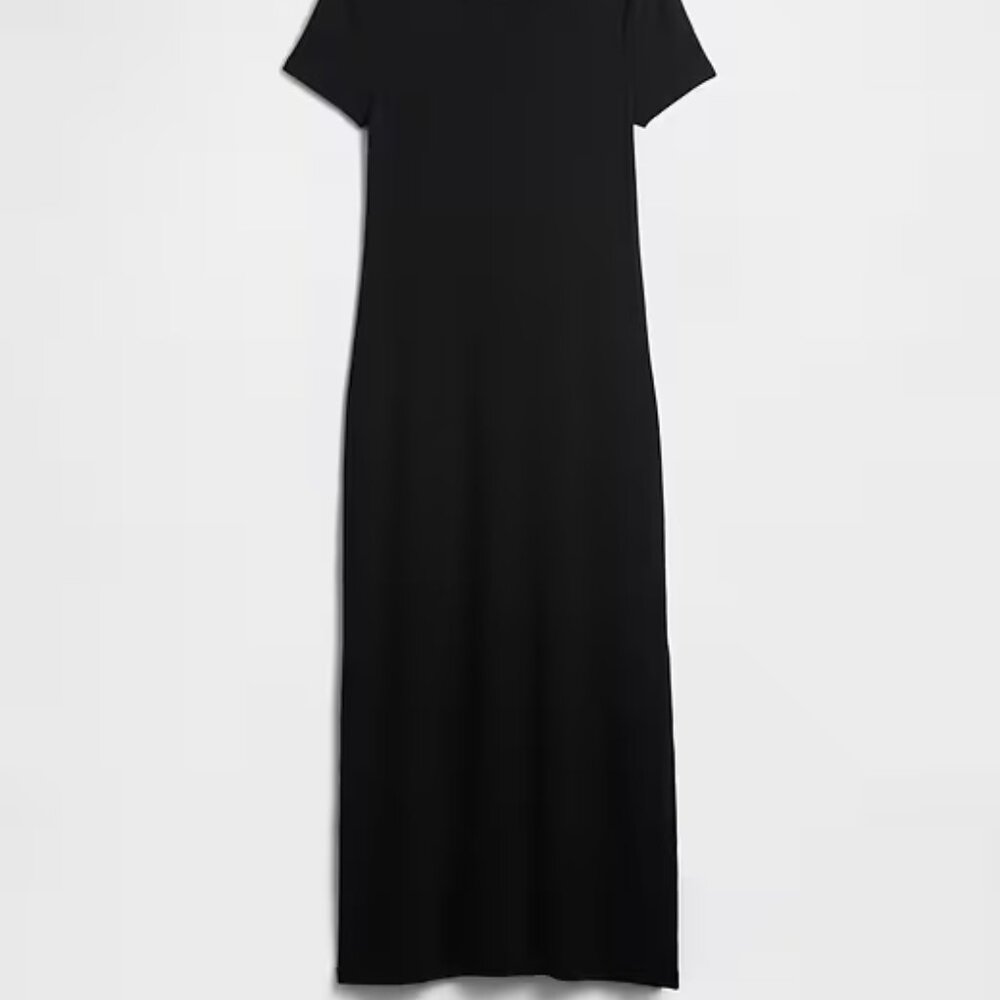 GAP Black Ribbed Maxi Dress/NWT/L - Picture 7 of 14